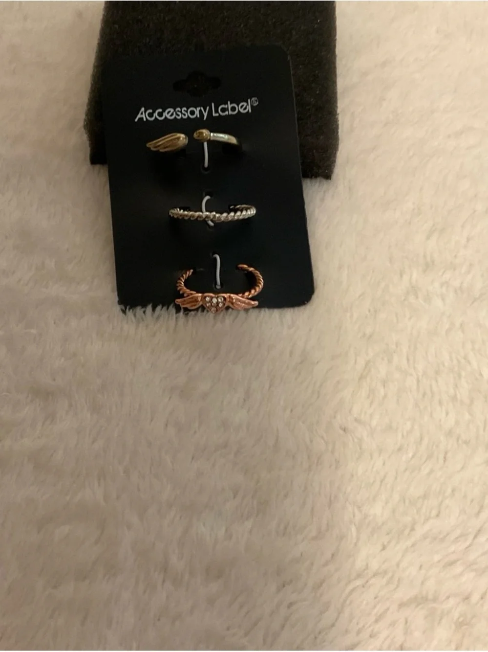 Accessory Label Mixed Metal Stackable Ring Set - Gold, Silver, Rose Gold